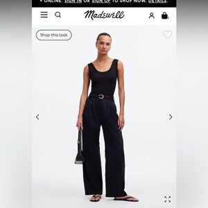 Madewell Harlow wide leg pants in black